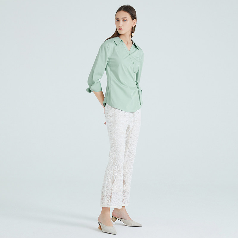 水云间设计感小众夏季新款纯色衬衫 sedate衬衫