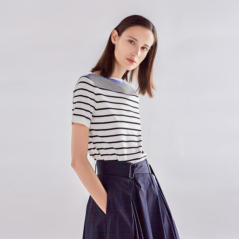 【商场同款】水云间韩版条纹夏季t恤 sedate毛衣