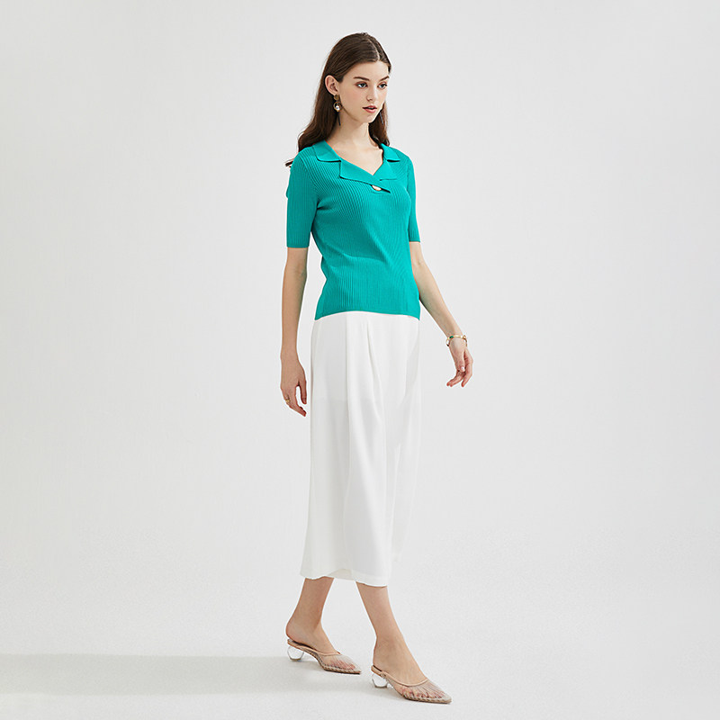 水云间一粒扣polo领毛2020针织衫 sedate毛针织衫