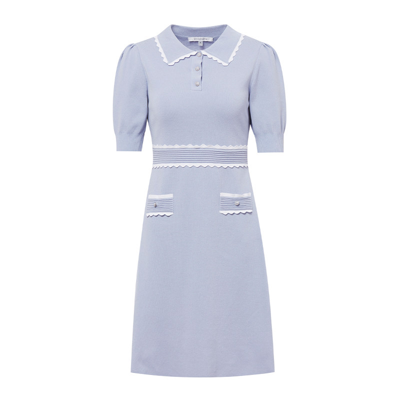 水云间高腰显瘦polo领减龄女连衣裙 sedate连衣裙