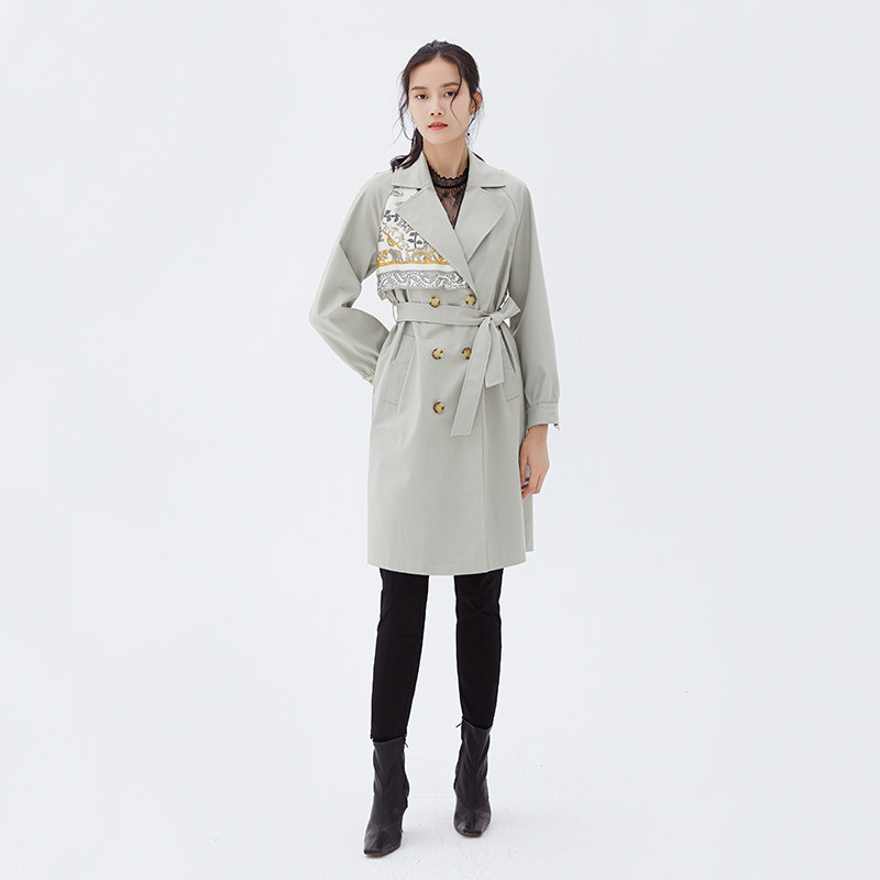 水云间秋季中长款双排扣系带风衣 sedate风衣