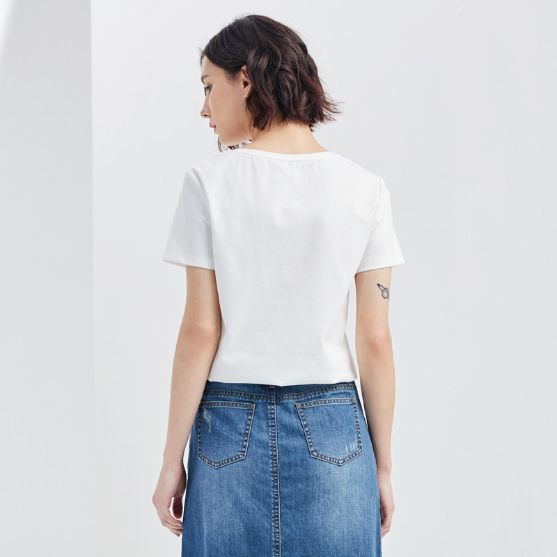 水云间夏季新款纯色短袖百搭t恤 sedateT恤