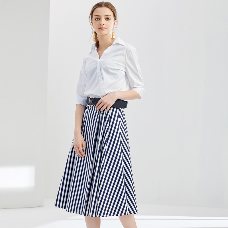 水云间夏季新款通勤v领职业白衬衣 sedate衬衫