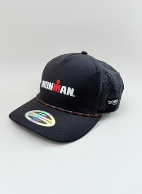 IRONMAN铁人三项卡车帽 黑色网眼速干刺绣户外骑行跑步遮阳纪念帽