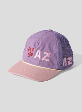 Alex.Zono南非开普敦I心AZ网眼卡车帽紫粉拼色速干户外旅行遮阳帽
