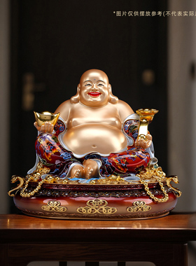 彩铜弥勒佛摆件大肚佛笑佛