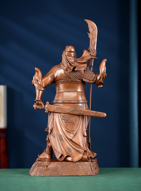 紫铜立刀关公摆件关二爷武财神关羽家居客厅装饰品开业礼品