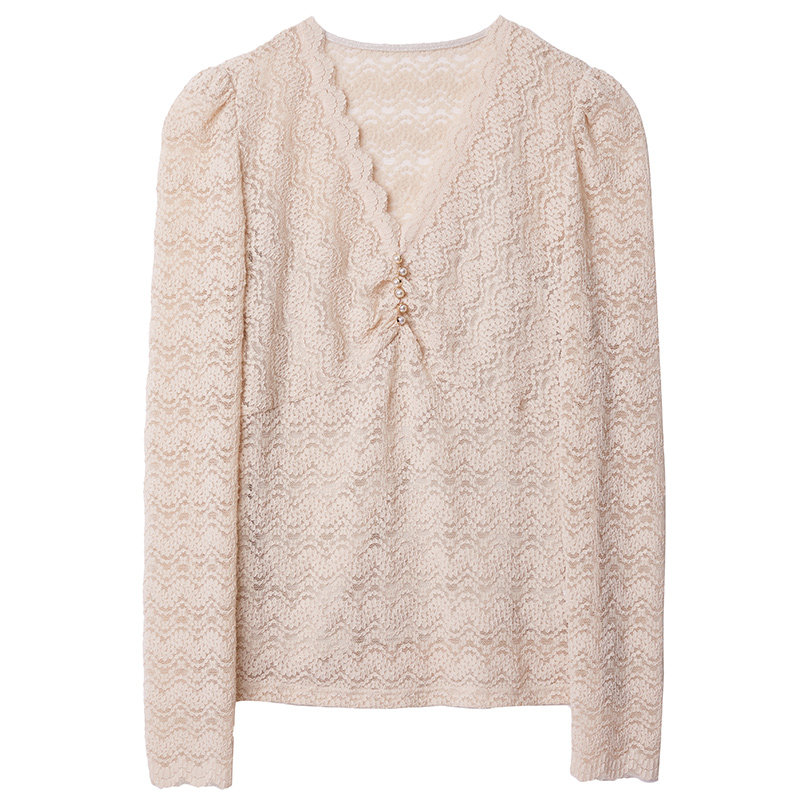 伊华欧秀2022年春季新款时尚蕾丝衫 evaouxiu蕾丝衫/雪纺衫