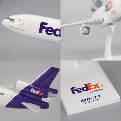 拼装飞机模型B777麦道MD-11联邦货运ATR72航模ABS客机礼品摆件 - 图0