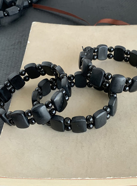 天然黑碧玺手排原石手牌