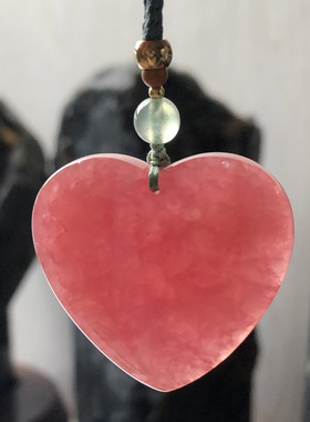 水玉冰魄天然红纹石链大红心相印