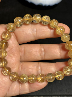 天然金发晶手链钛晶发手串