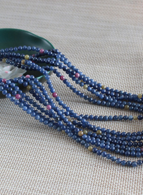 天然蓝宝石多圈少女风手链