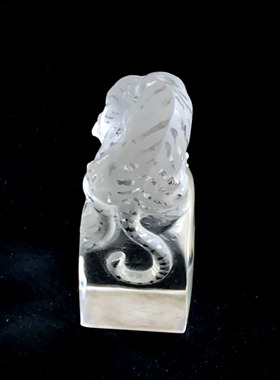 天然白水晶雕刻生肖老虎印章