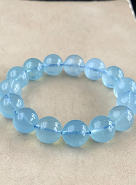 天然海蓝宝男女手链蓝色充填