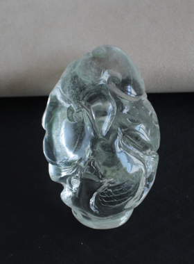 天然绿幽灵雕刻鱼吊坠