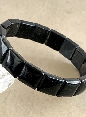 天然黑发晶手排水晶手链黑金刚