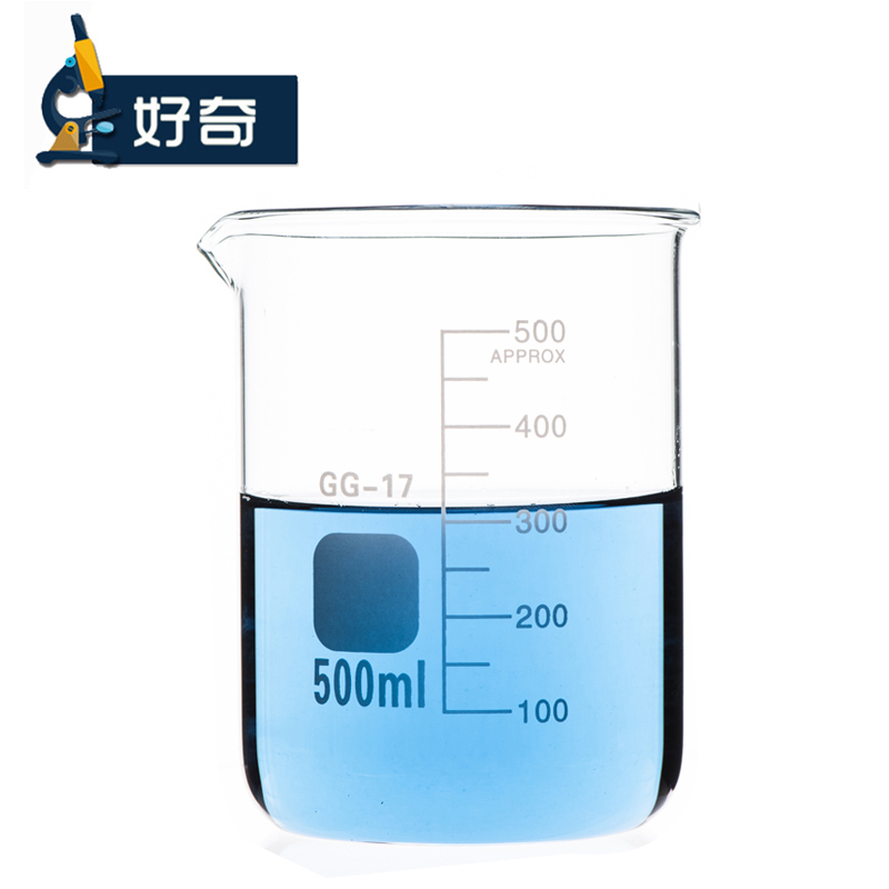 好奇500ml玻璃刻度大烧杯GG-17高硼硅耐高温加厚耐热玻璃烧杯透明家用喝水化学实验玻璃仪器Glass Beaker-图1