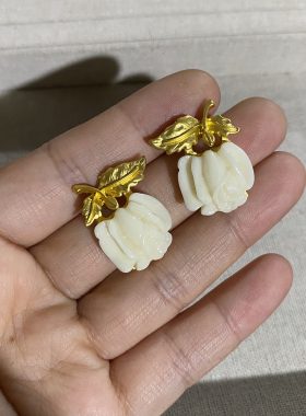 适合夏天的耳环白色花朵中古高级感时尚耳饰艺术生耳钉耳坠