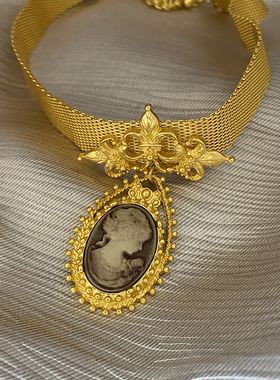 欧韩金色中古项链锁骨链