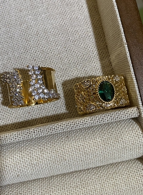 欧韩复古宫廷风镂空蕾丝戒指