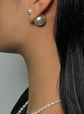 wearring双面戴名媛风珍珠耳钉