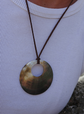 天然贝壳吊坠项链长款毛衣链