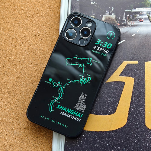 跑步上海马拉松路线图手机壳适用iPhone17Promax定制个人PB成绩苹果16/15/14/13华为mate小米vivo300荣耀OPPO - 图3