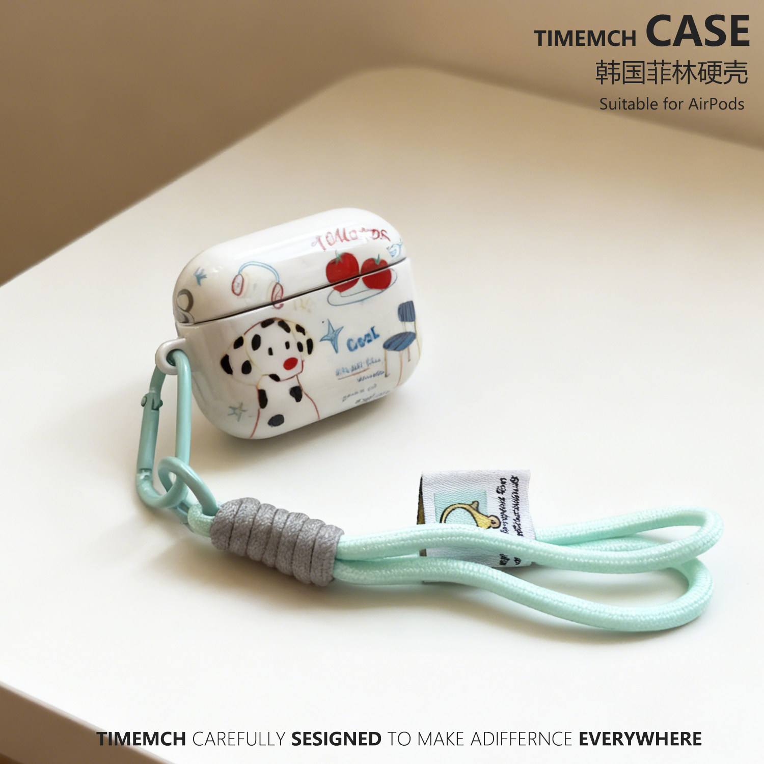 原创美式番茄斑点狗适用airpodspro2保护套airpods4保护壳卡通airpods3苹果耳机保护套二三代ins风,淘宝优惠券,粉丝福利购,淘宝优惠卷