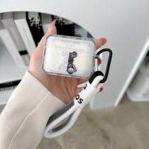 Cartoon AirPods pro protective sleeves square violent bear surges apply Apple airpods3 headphone shell 2 generations