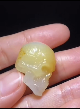 天然精品新疆和田籽料重生骷髅 沁玉种留原皮 正品带证书全国复检