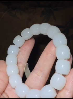 天然高品质新疆和田玉籽料直切老型珠手串 14 正品带证书全国复检