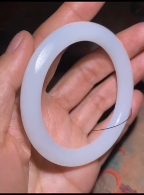 新疆和田玉籽料美人镯大圈口手镯一级白细腻留毛孔 性价高 59圈口