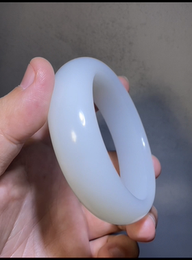 天然高品质新疆籽料轮胎手镯一级白过灯59.2mm正品带证书全国复检