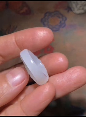 精品新疆和田玉籽料绞丝面包戒指 一级白油性脂粉足温润细腻16mm