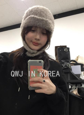 现货韩国东大门羊毛护耳飞机帽女