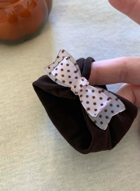 大弹力波点甜美蝴蝶结发绳皮筋