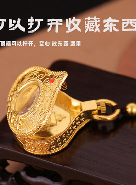 藏族护身嘎乌项链可打开空心盒子