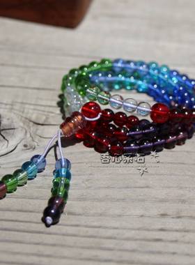 原创古法琉璃颗108手链