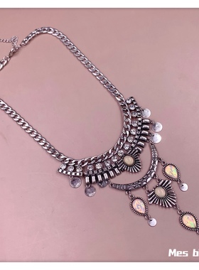 bijoux复古旧小众民族串珠女项链