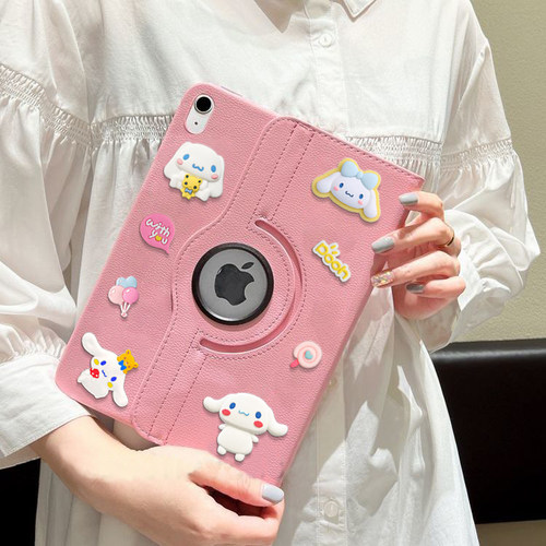 玉桂狗公仔旋转360适用ipad9代保护套A2197第八代新款MINI7卡通A2270苹果Air3/10.5英寸ipad9.7寸A1893A1822 - 图1