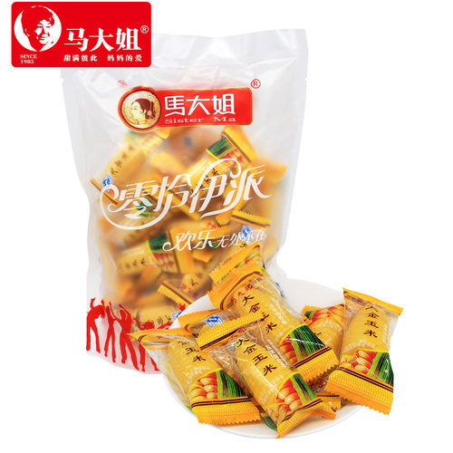 马大姐大金玉米软糖500克玉米味果汁糖休闲零食糖果玉米味 - 图0