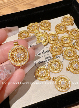 CVON八宝罗盘项链高级感轻奢小众锁骨颈链毛衣链复古金色吊坠配饰