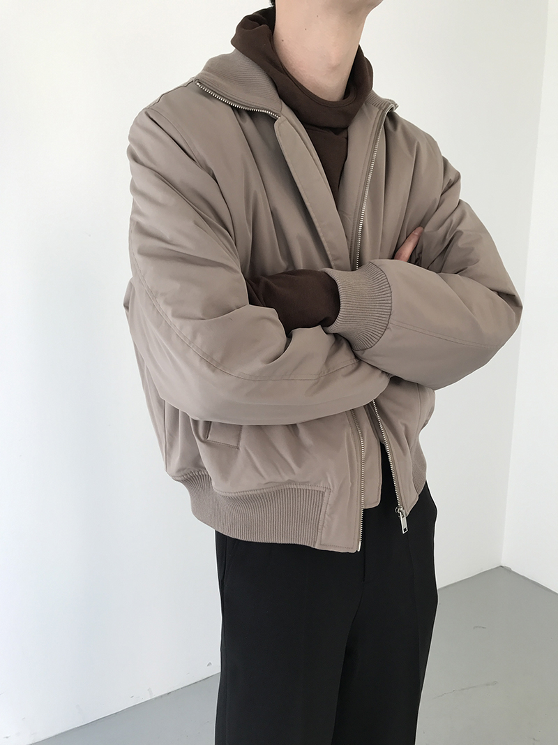 COLN针织可翻立领短款棉服 - 图2