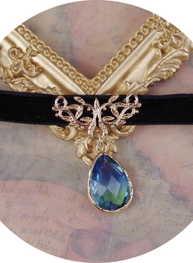 宝石绒带choker优雅日常lolita