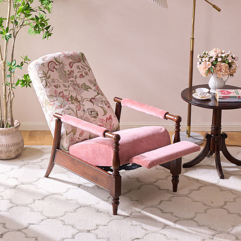 和年美家功能沙发椅樱桃木美式客厅懒人实木可调节单人扶手椅躺椅,淘宝优惠券,粉丝福利购,淘宝优惠卷