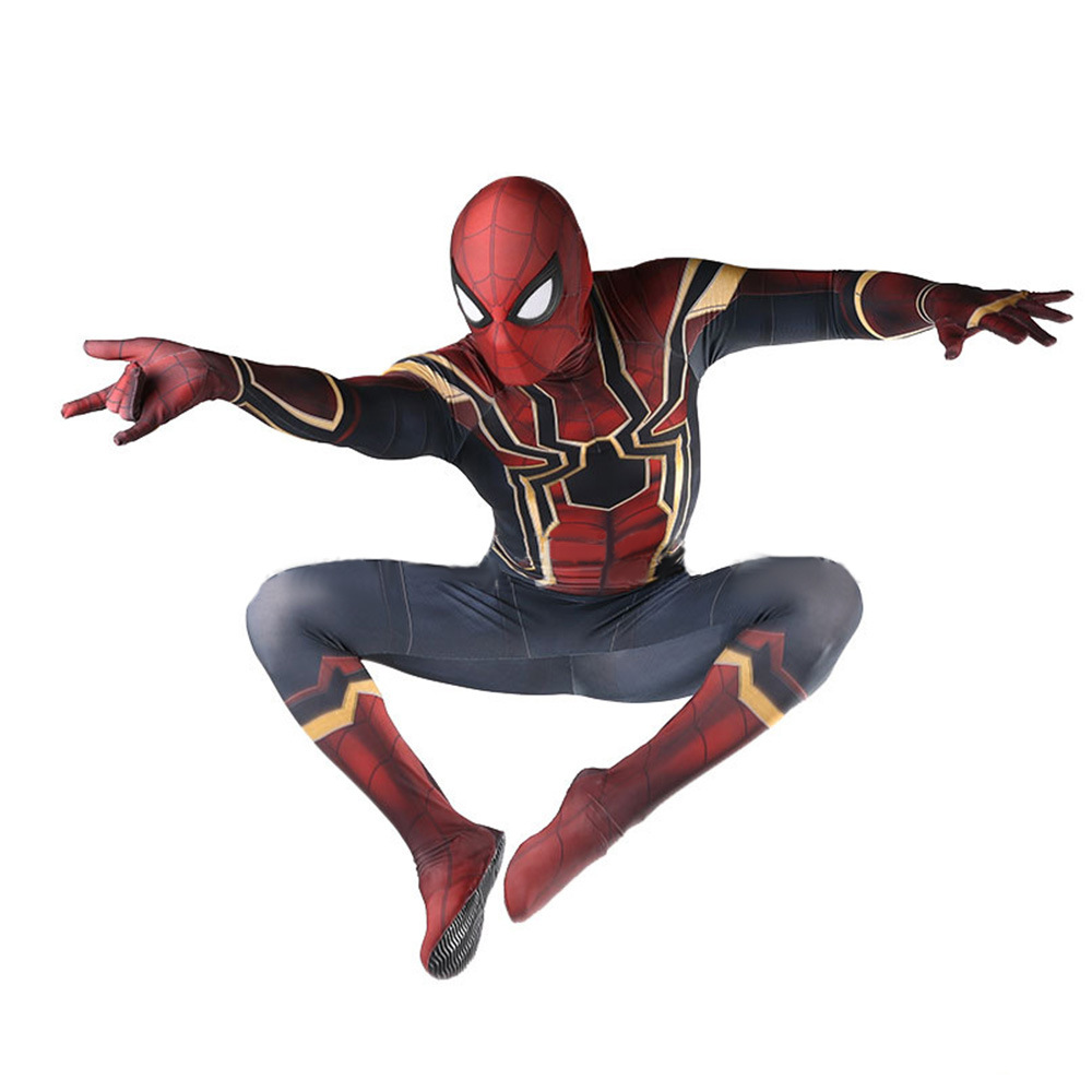 英雄归来蜘蛛侠战衣Iron Spiderman Homecoming Cos连体紧身衣-图0