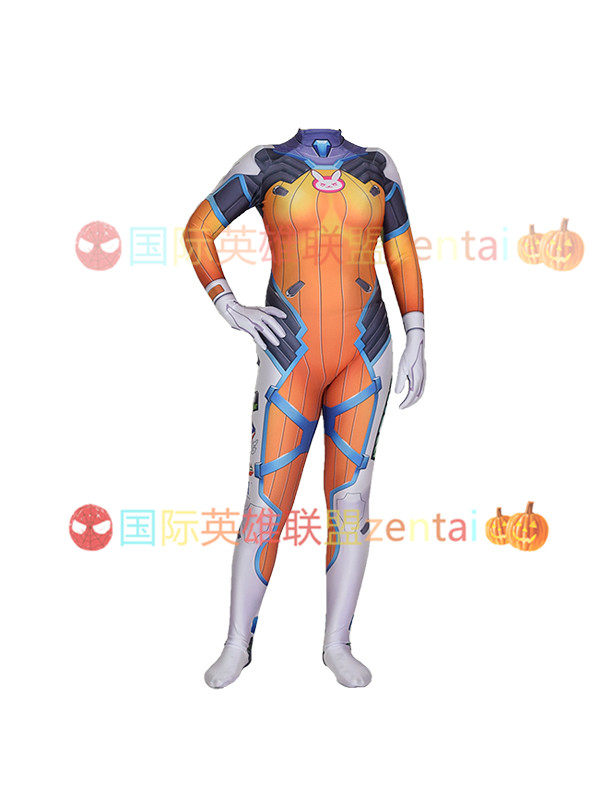 英雄联盟皮肤D.va守i望先锋蓝莓皮肤连体紧身衣D.Va Blueberry Skin战斗驾驶服