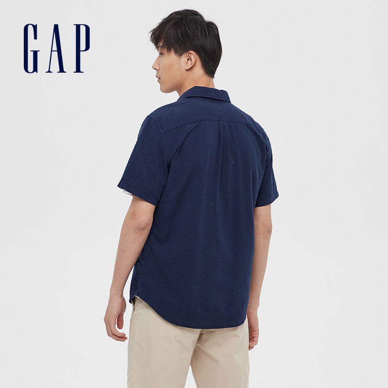 gap男装简约休闲短袖薄款新款衬衫 Gap衬衫