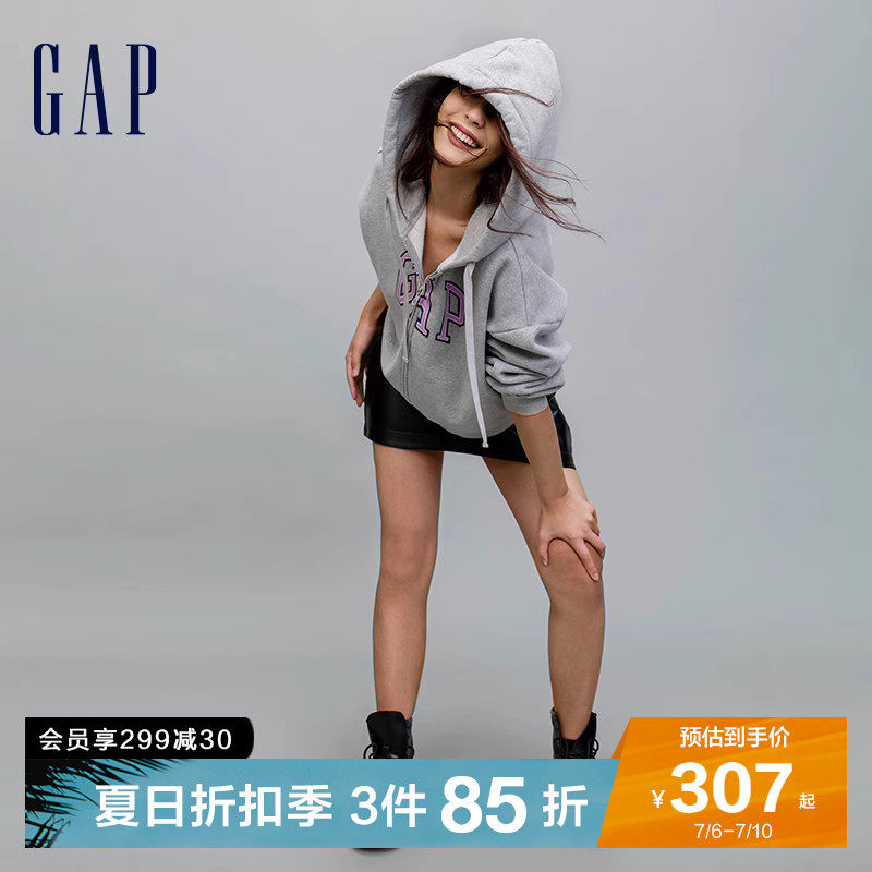 gap女装春季美式复古logo抓绒卫衣 Gap卫衣/绒衫